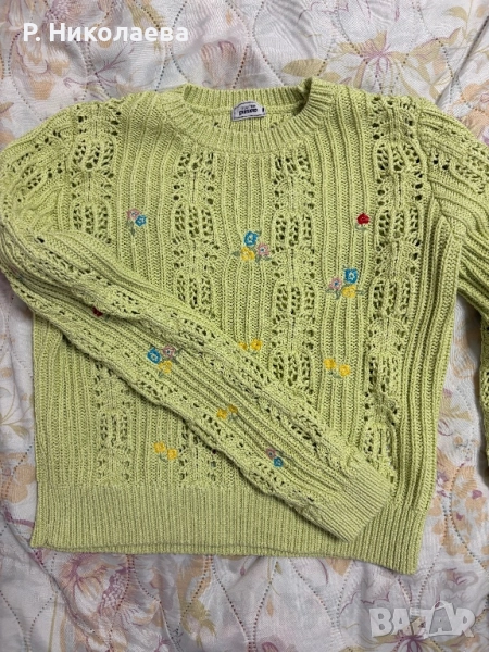 Пуловер в зелено XS 100% памук Pimkie, снимка 1