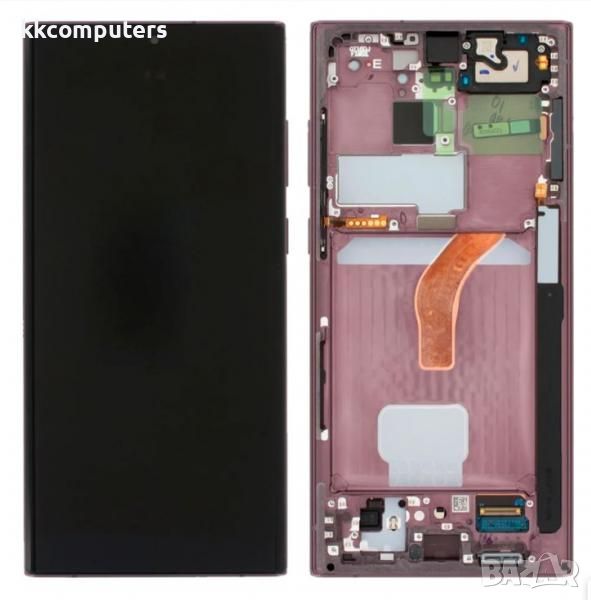 LCD Дисплей за Samsung SM-S908F S22 Ultra / GH82-27488B / 27489B / Тъч скрийн + рамка / Лилав / Ориг, снимка 1