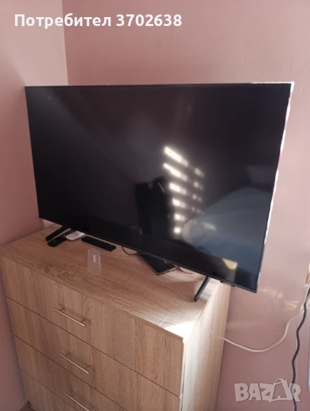 Телевизор Samsung 43" с повредена матрица и соларно дистанционно, снимка 1