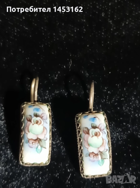 Руски винтидж обеци с порцелан , снимка 1