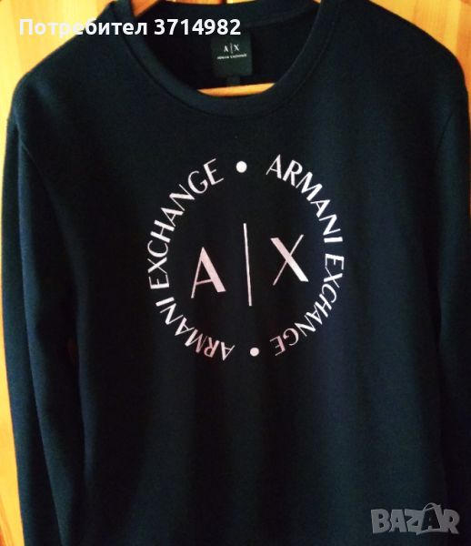 Блуза Армани - Л размер / Armani Exchange Men's Round Logo Sweatshirt - Navy - size L., снимка 1