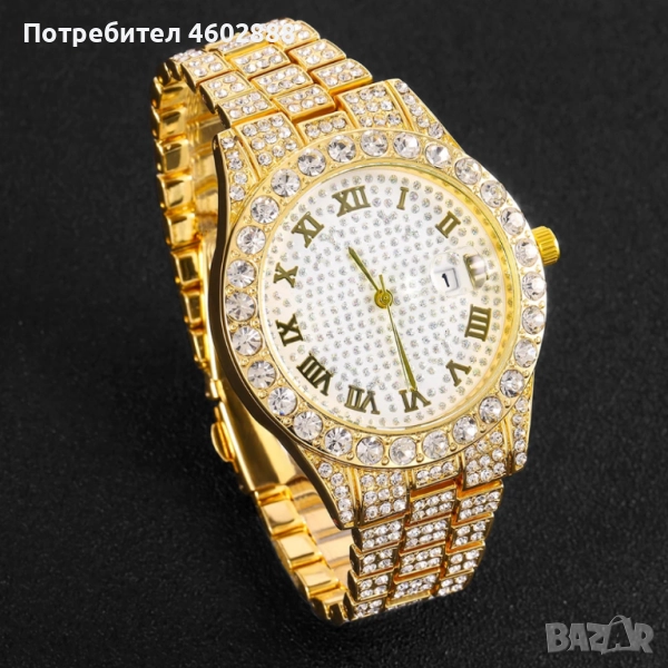 Луксозен комплект с кристали – часовник + гривна, снимка 1