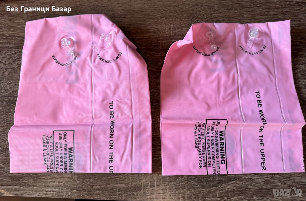 Нови Ръкавели за плуване розови надуваеми за деца басейн и море, снимка 1