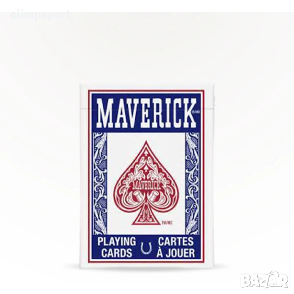 Карти за игра Maverick Poker Standard Index  Покер размер, стандартен индекс.  Син или червен гръб. , снимка 1