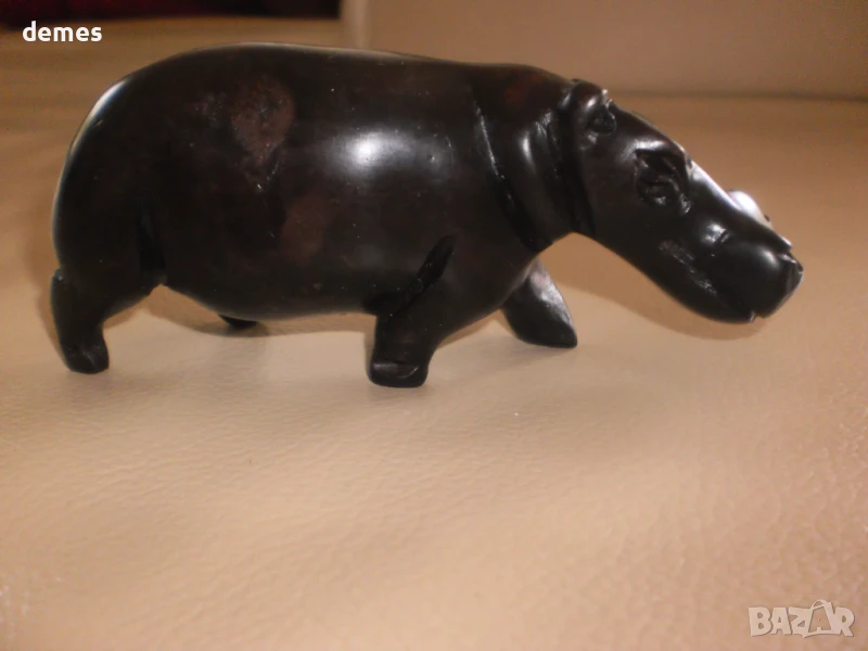 Фигура на хипопотам от тик, Зимбабве, снимка 1