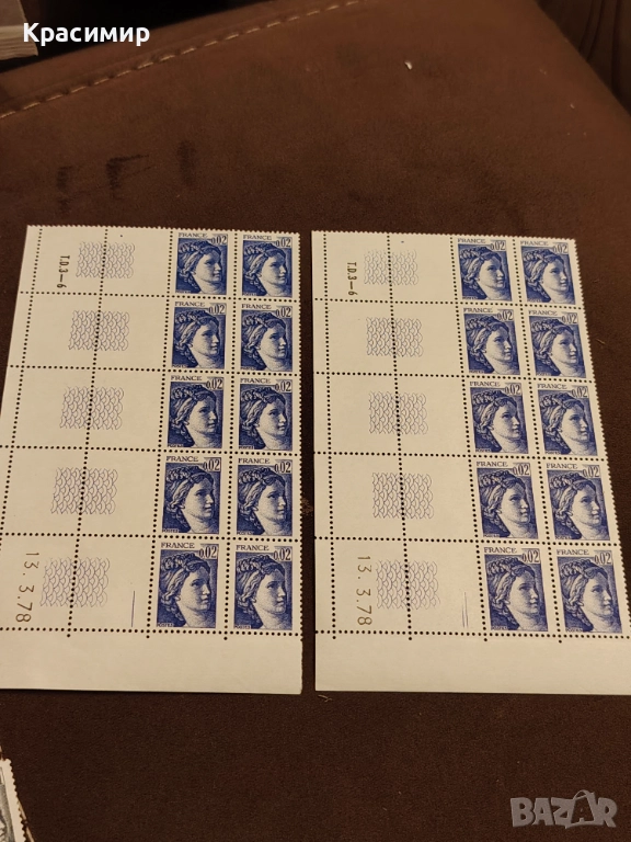 Блок 10 МАРКИ на Ивер. Франция Минт. . , снимка 1