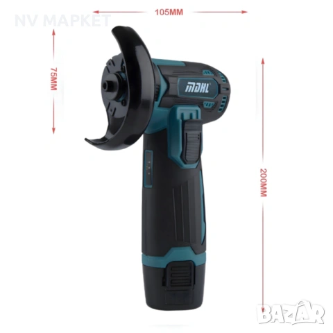 Безчетков ъглошлайф 12V , снимка 3 - Ъглошлайфи - 53897213