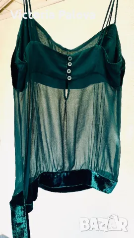 Красив ефектен топ ROCOCO кадифе коприна, снимка 6 - Корсети, бюстиета, топове - 50409577