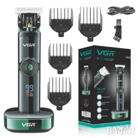 Безжична машинка за подстригване VGR V-671 с цифров дисплей, 2500 mAh батерия