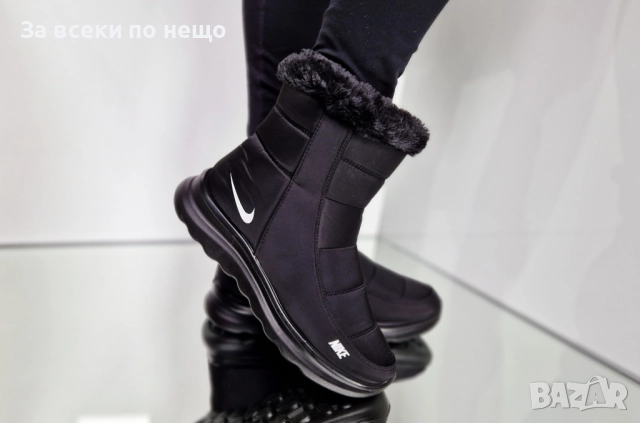 Nike Дамски Черни Апрески С Черен Пух Найк Код P1404, снимка 2 - Дамски апрески - 52178534