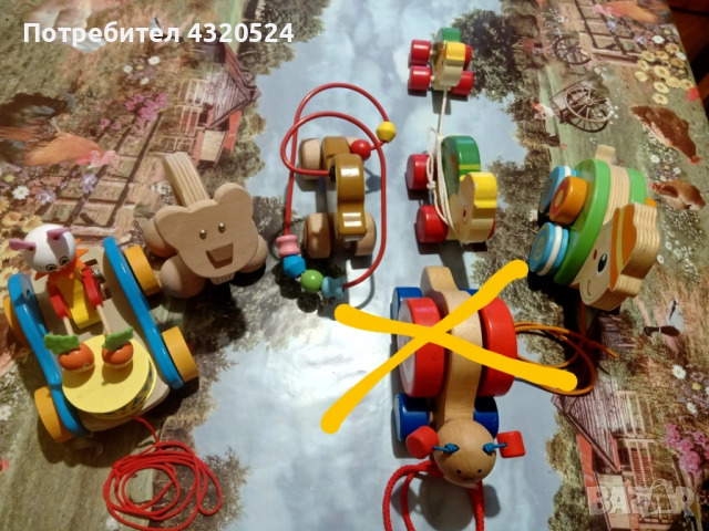 Дървени играчки за дърпане 