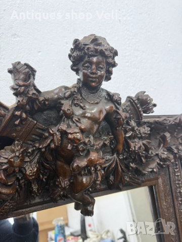 Красиво орнаментирано огледало за стена №7588 , снимка 4 - Антикварни и старинни предмети - 52321344