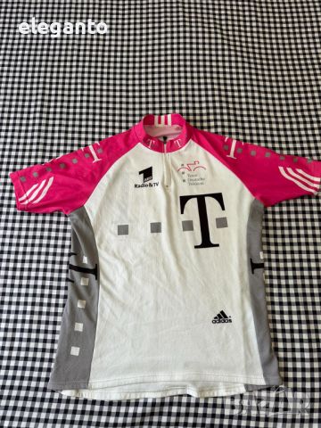 ADIDAS Telekom мъжко вело тениска 1/2 цип размер Л , снимка 1 - Тениски - 45094044