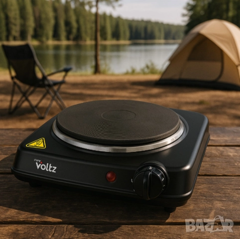 Котлон Voltz, 1500W, Чугунена плоча 185мм., Черен