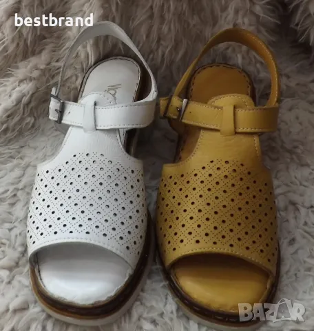 Дамски сандали от естественаа кожа, на нисък ток, код 614/85, снимка 1