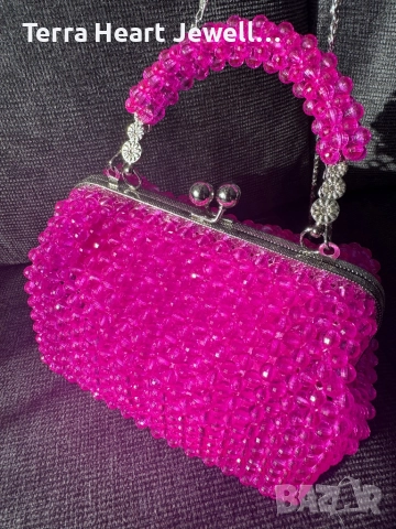 Дамска чанта от кристални мъниста и метална рамка , снимка 5 - Чанти - 52502126