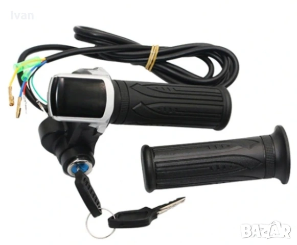 Ръчка за газ за скутер, масур,със дисплей и контактен ключ за 24/36/48 волта комплект, снимка 2 - Друга електроника - 53985480