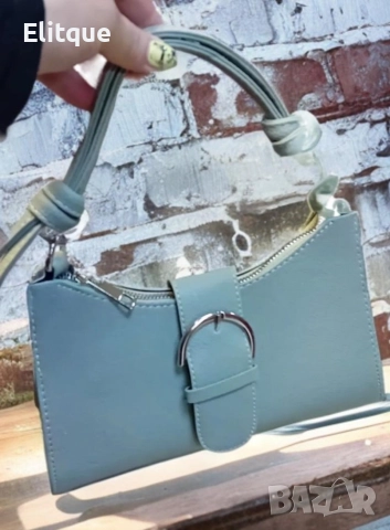 Малка дамска кожена чанта с цип, голямо разнообразие от цветове, снимка 12 - Чанти - 52864385