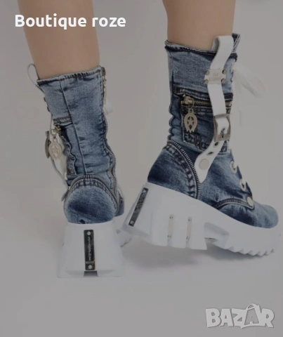 дамски дънкови ботуши , снимка 4 - Дамски боти - 53741823