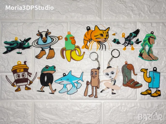 Italian Brainrot ключодържатели, Tralalero Tralala, Tung Tung Sahur