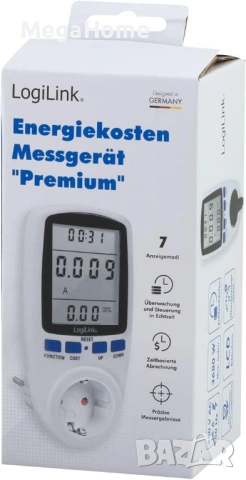 Ватметър с щепсел LogiLink, мониторинг на консумацията на енергия, Енергометър, снимка 2 - Друга електроника - 53279560