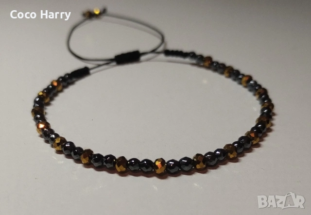 Гривна с фасетирани мъниста Хематит, снимка 3 - Подаръци за мъже - 53741849