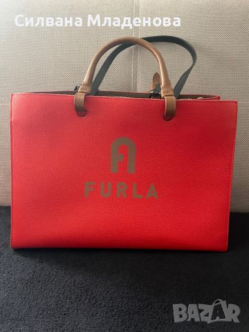 Червена чанта Furla, снимка 8 - Чанти - 45528097