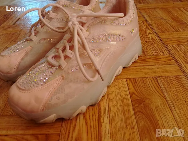 Подарявам!Розови маратонки с камъчета, снимка 2 - Маратонки - 50108894