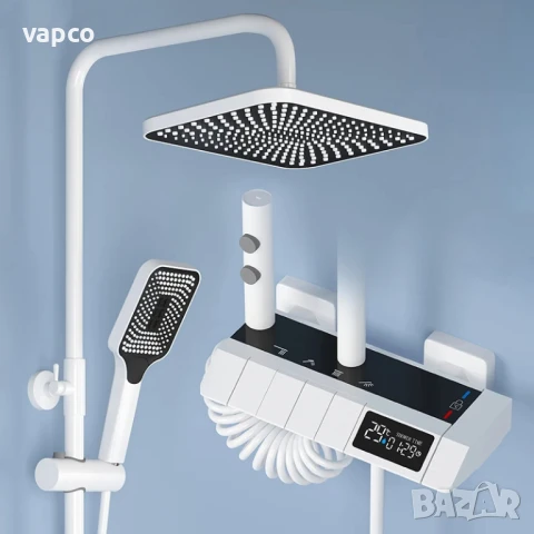 Модерен интелигентен термостатен душ с дисплей и LED подсветка, снимка 4 - Душове - 51140600