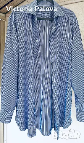 Луксозна скъпа риза VAN LAACK тънко райе, снимка 2 - Ризи - 49745987