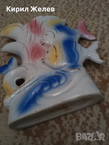 Ваза с риби порцелан 51708, снимка 3 - Вази - 52044448