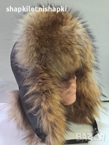 Дамска шапка естествена кожа - Енот ДШ108, снимка 2 - Шапки - 52222815