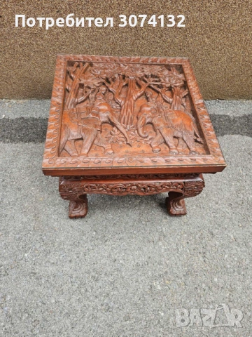 Уникална холна маса с дърворезба, снимка 4 - Маси - 53566335