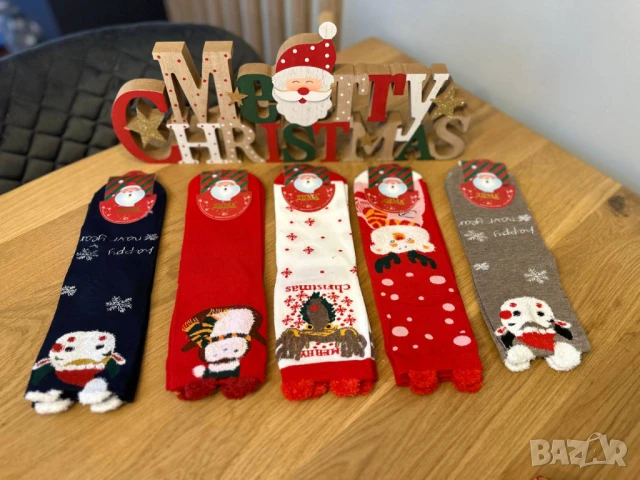 Коледни чорапи 1 чифт, снимка 9 - Дамски чорапи - 51410569