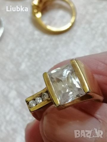 красиви позлатени пръстени с камъни , снимка 9 - Пръстени - 45394761