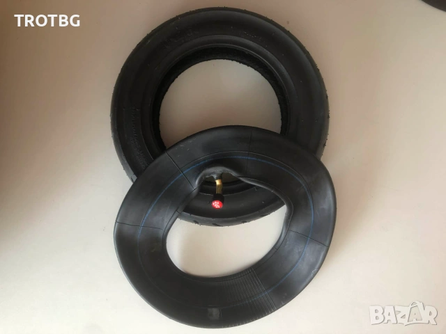 Външна гума 10x2.50 и вътрешна с 90 градуса крив вентил