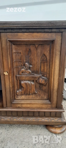 Библиотека с дърворезба масив №113, снимка 5 - Секции и витрини - 52606897