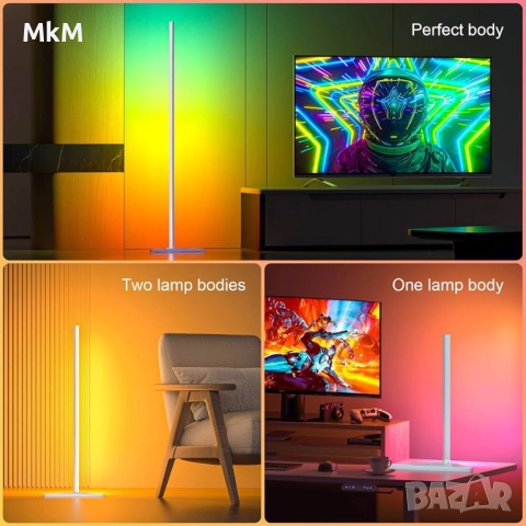 Две LED ъглови лампи с приложение и дистанционно, синхрон с музика, снимка 11 - Лед осветление - 52449292