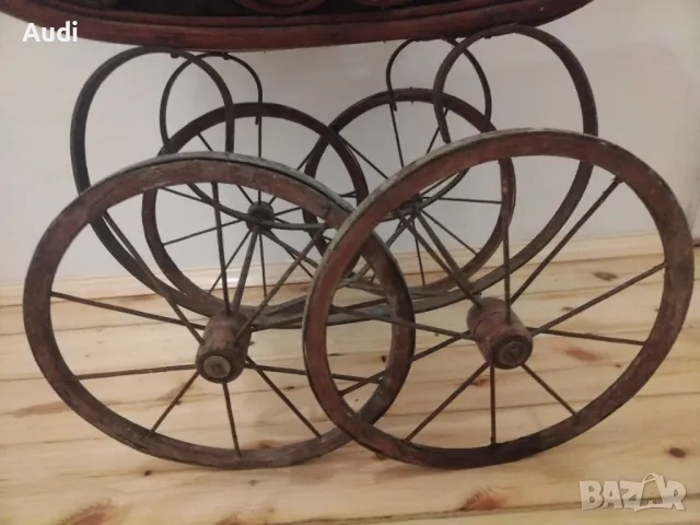 Винтидж ретро количка за кукли Викториански стил Ръчно изработена от естествени материали. , снимка 11 - Антикварни и старинни предмети - 49667702