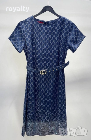 Gucci Нова Дамска Синя Рокля Гучи, снимка 2 - Рокли - 53899673