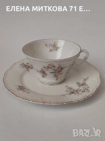 Двоен сет за чай от фин прозирен порцелан