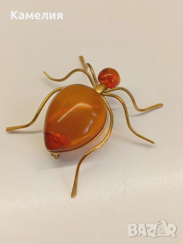 Брошка, кехлибар , снимка 3 - Други - 53673932