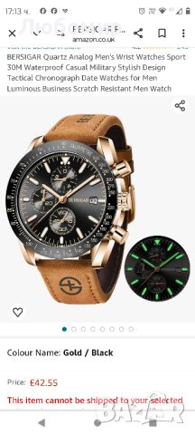 BERSIGAR Кварцов аналогов мъжки ръчен часовник Спортен 30M Водоустойчив Ежедневен военен стилен 

, снимка 2 - Мъжки - 45371759