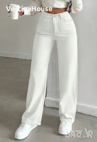 Дамски бели дънки