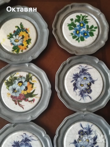Калаени  чинийки за стена ,подложки за чаши, снимка 11 - Антикварни и старинни предмети - 53175569