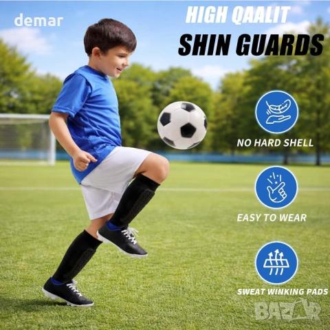 Протектори за пищяли за футбол за деца, младежи и възрастни, подплатени, 1 чифт, М, зелени, снимка 4 - Футбол - 53647967