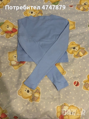 Синя блуза, много мека материя, размер:S, снимка 3 - Блузи с дълъг ръкав и пуловери - 53621971