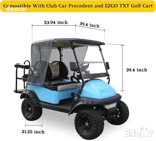 10L0L Сенник за голф количка за 2 пътници за Club Car Precedent и EZGO TXT, снимка 7 - Голф - 49931390