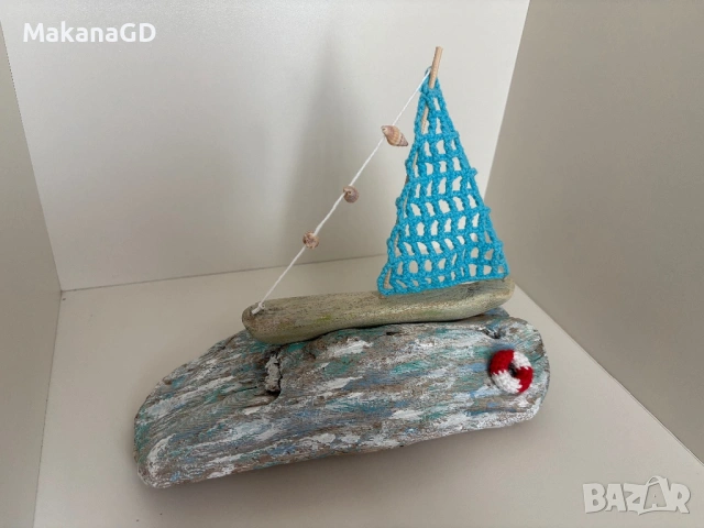 Дървена лодка, снимка 2 - Декорация за дома - 54133547