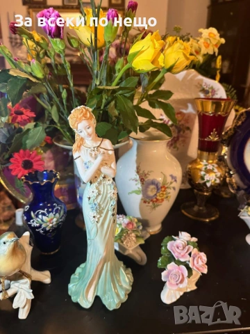 Coalport England  грациозна фигура от серията Spirits of Jewels - "Emerald" Код P2058, снимка 12 - Антикварни и старинни предмети - 53992652